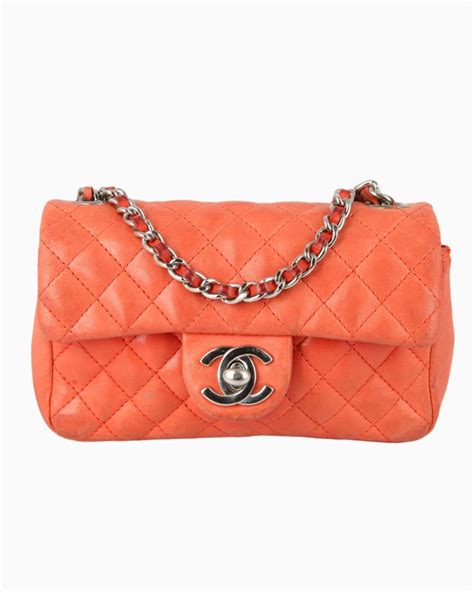 bolsa chanel laranja|Bolsa Chanel Lambskin Micro Classic Flap Laranja .